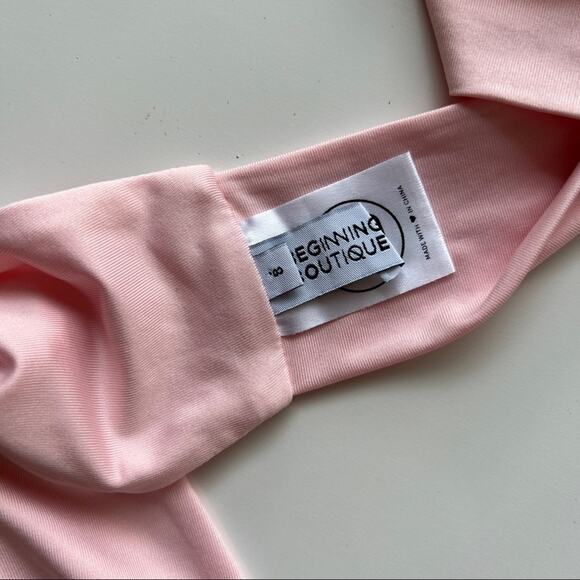 Beginning Boutique Niomi Wrap Tie Crop Top in Baby Pink - Picture 6 of 11